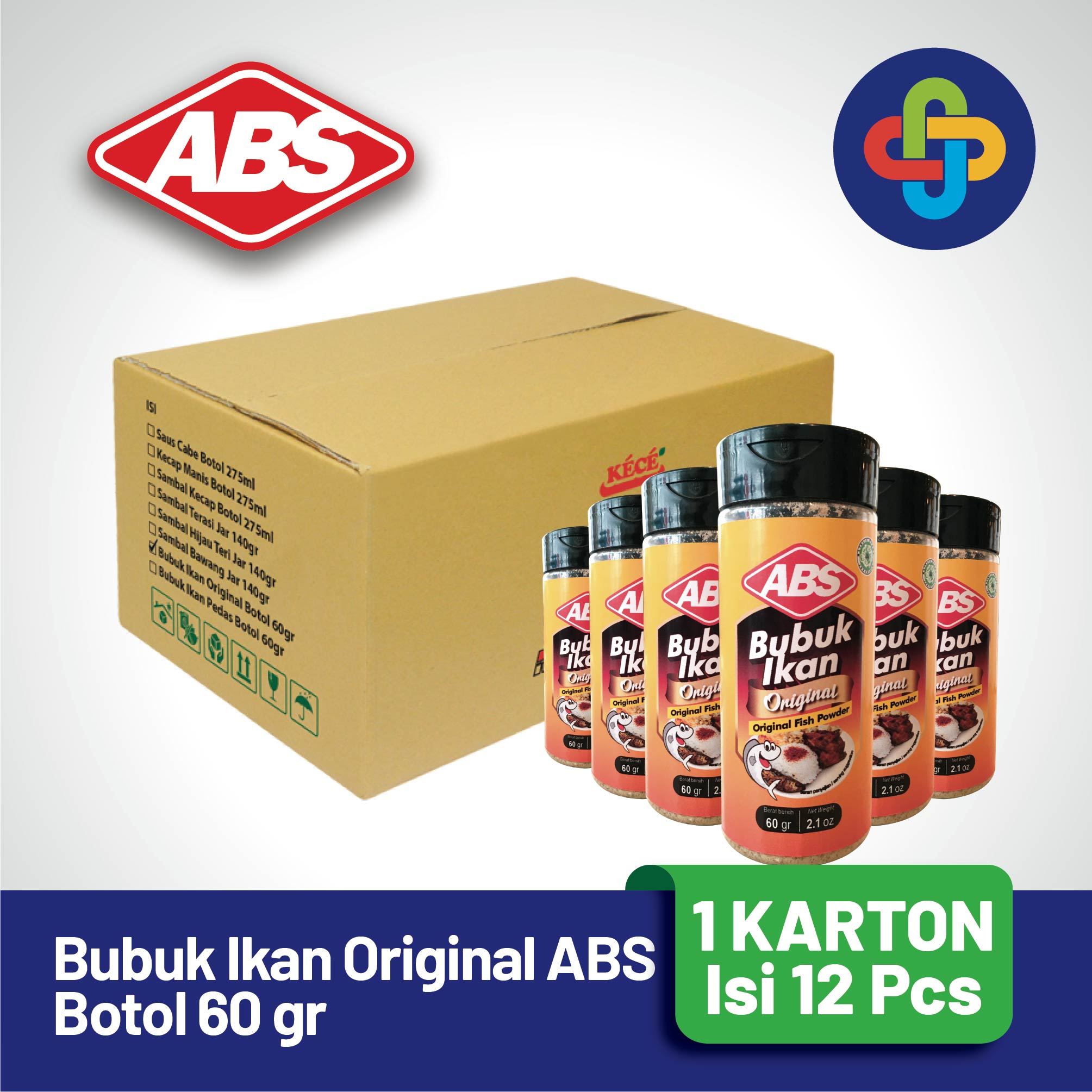 Bubuk Ikan Original ABS Botol 60 gr